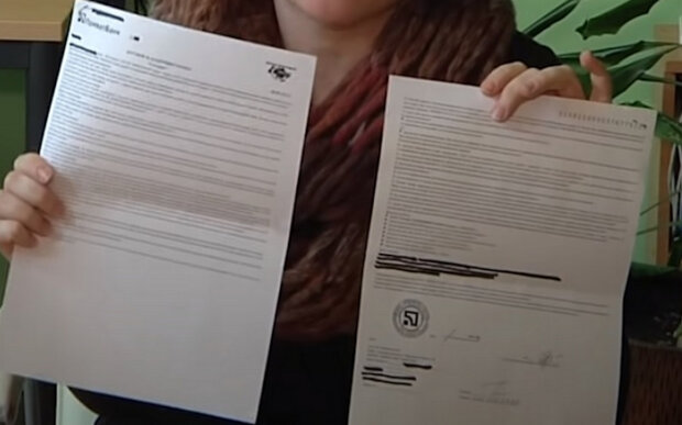 Кредитные договора с мелким шрифтом. Фото: скриншот YouTube-видео.