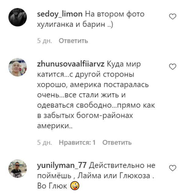 Комментарии на пост Лаймы Вайкуле в Instagram