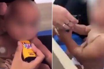 Мама сміється коли її дитя кашляє від вейпу: скрін з відео