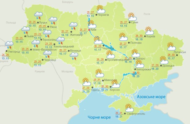 Погода в Украине 4 августа