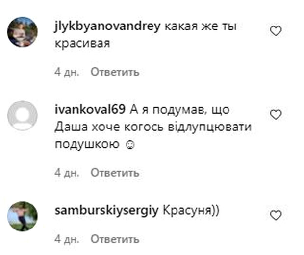 Комментарии. Фото: скриншот instagram.com/da_astafieva/