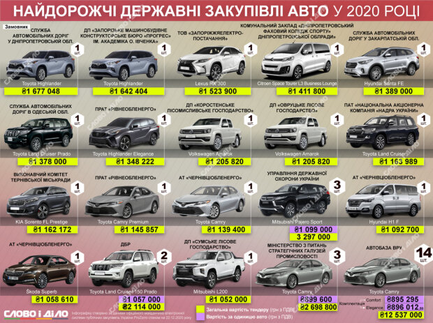 Авто за счет госбюджета. Фото: slovoidilo.ua