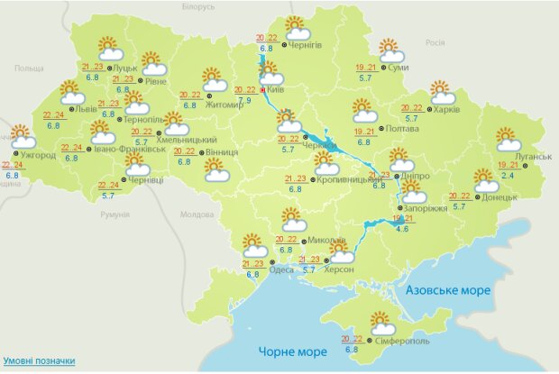 Погода в Украине 8 сентября